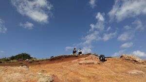 ハートロック山頂で昼食